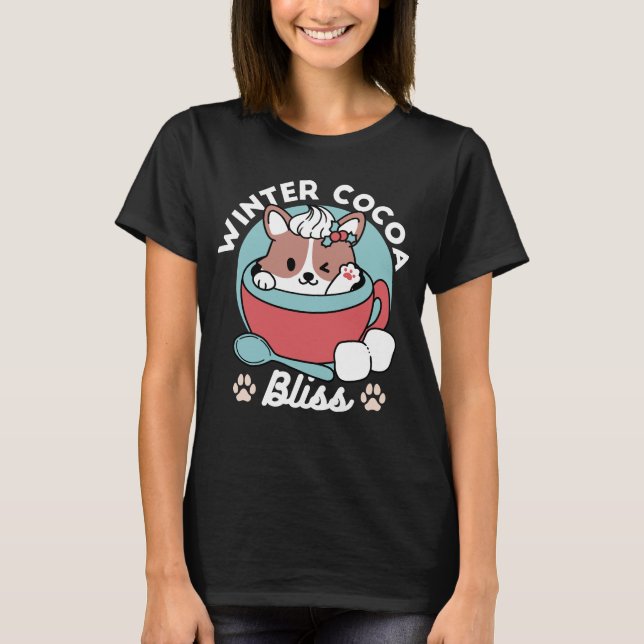 T-shirt Chien dans la Mug Festive pour Vibes de vacances - (Devant)