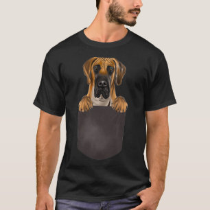 T-shirt Chien Dans La Poche Drôle Chien Amoureux Brown Gra