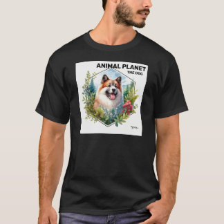 T-shirt Chien dans le désert imprimé - Art animal