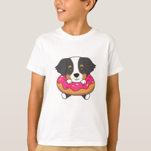 T-shirt Chien dans le Donat Bernese Mountain Dog Pink Donu