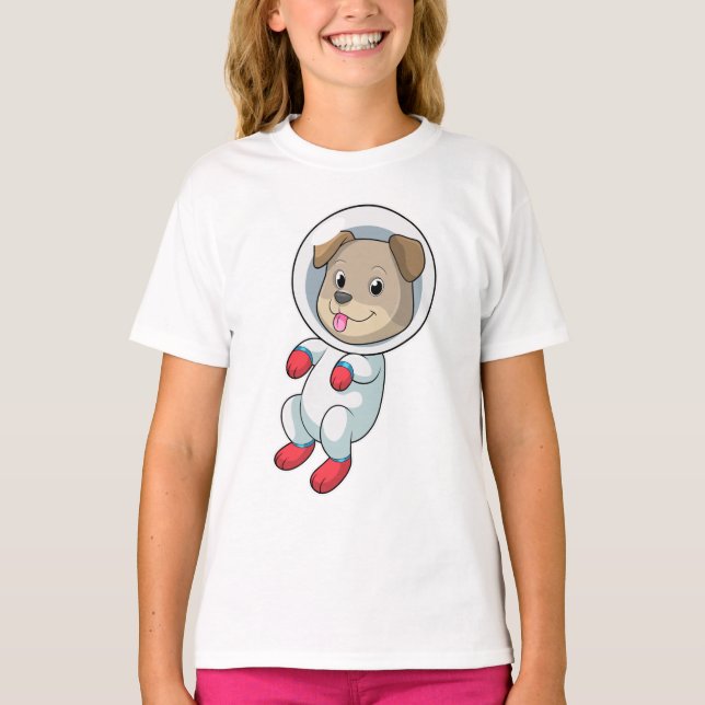 T-shirt Chien dans l'espace en costume (Devant)