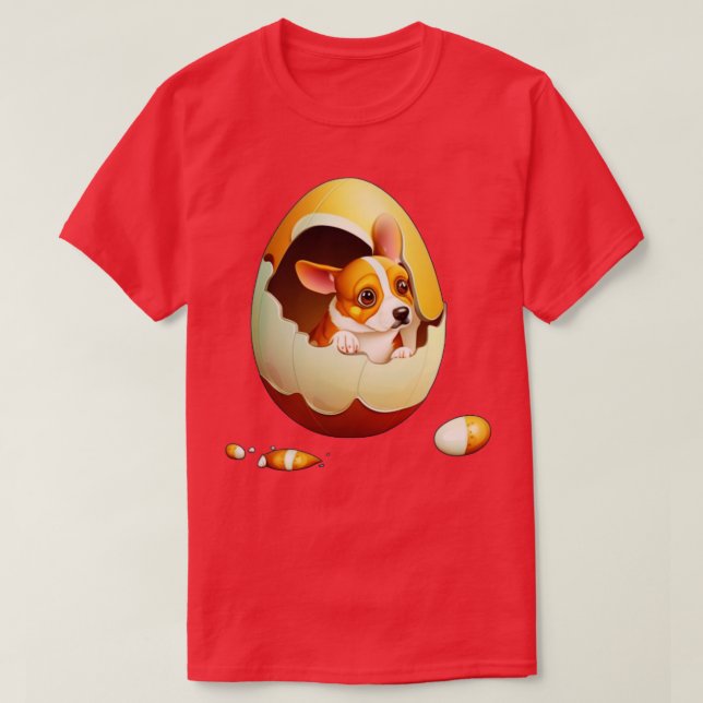T-shirt chien dans l'oeuf 110 (Design devant)