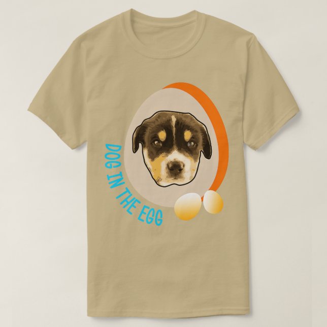 T-shirt chien dans l'oeuf 126 (Design devant)