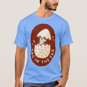 T-shirt Chien dans l'oeuf Oeuf de Pâques orange