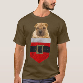 T-shirt Chien dans votre poche Père Noël chinois SharPei 