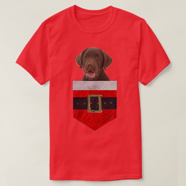 T-shirt Chien dans votre poche Père Noël Chocolat Labrador (Design devant)