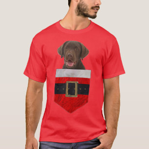 T-shirt Chien dans votre poche Père Noël Chocolat Labrador