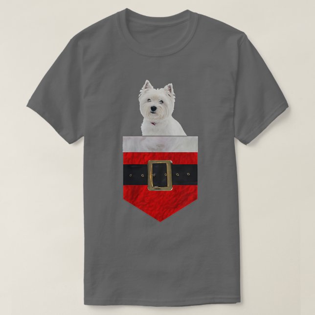 T-shirt Chien dans votre poche Père Noël West Highland Whi (Design devant)