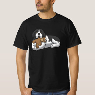 T-shirt Chien D'Atterrissage Avec Animal Stuffé Et Coeurs