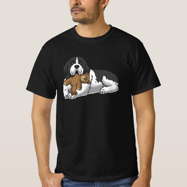 T-shirt Chien D'Atterrissage Avec Animal Stuffé Et Coeurs (Devant)