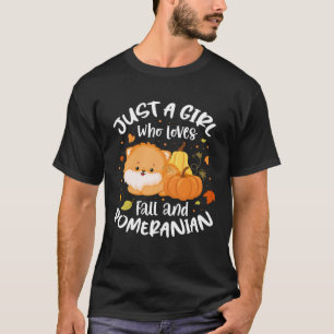 T-shirt Chien D'Automne Juste Une Fille Qui Aime Chute Et