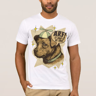 T-shirt Chien de bande dessinée chiot chapeau à hélice per