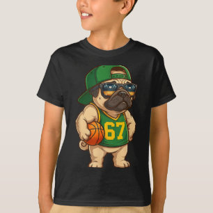 T-shirt Chien de basketball Pug 67 Argot Gen Alpha Srts Ho
