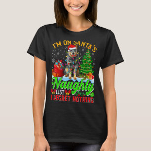 T-shirt Chien De Bataille Australien De Noël Sur Père Noël