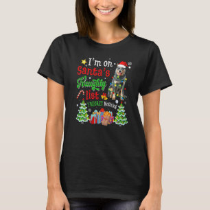 T-shirt Chien De Bataille Australien Sur Père Noël Liste D