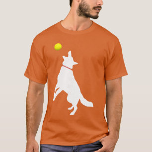T-shirt Chien de berger allemand blanc GSD attrapant Yello