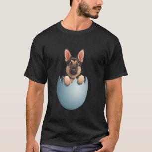 T-shirt Chien de berger allemand Chasse d'oeuf de Pâques O