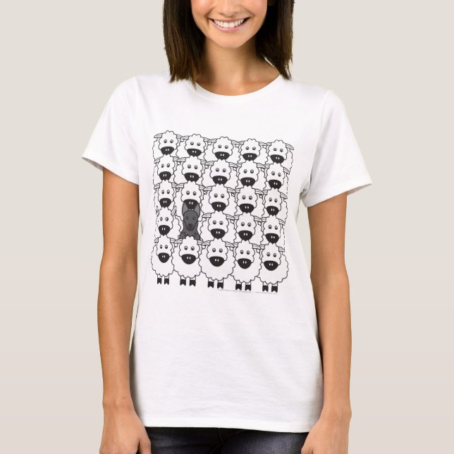T-shirt Chien de berger allemand chez les moutons (Devant)