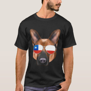 T-shirt Chien de berger allemand drapeau chilien Chili Poc