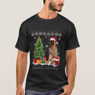 T-shirt Chien de Berger Allemand laid Santa Hat Arbre de N