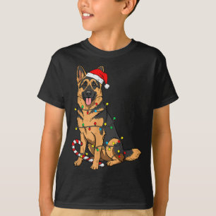 T-shirt Chien de berger allemand Noël Lumières Xmas Chien