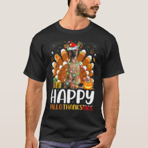 T-shirt Chien de berger belge Halloween Noël Hallothan
