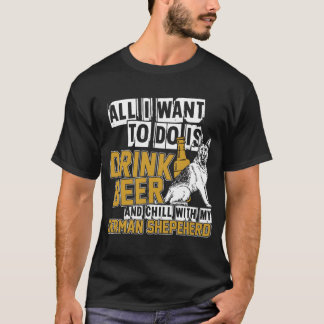 T-shirt Chien de berger bière