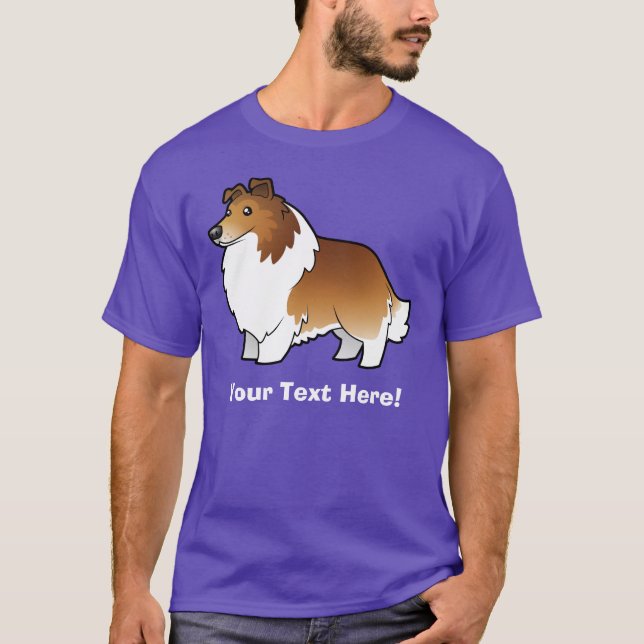 T-shirt Chien de berger de Shetland de bande (Devant)