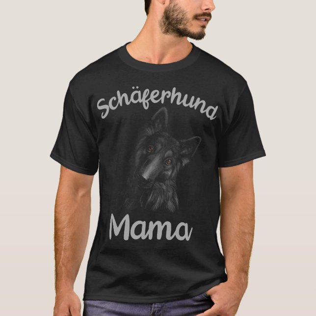 T-shirt Chien de berger noir maman chien mère chien (Devant)