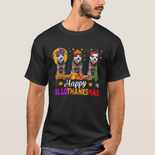 T-shirt Chien de bétail australien Halloween Noël Hallotha