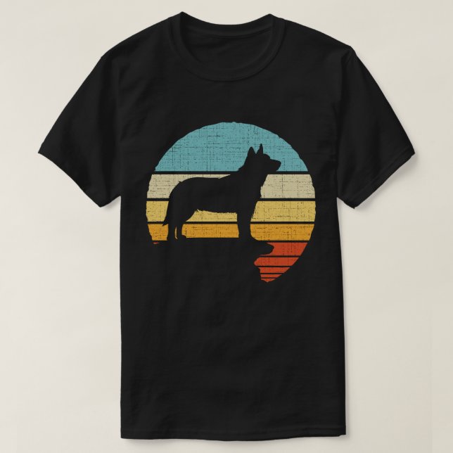 T-shirt Chien de bétail australien Heeler Chien rétro Chie (Design devant)