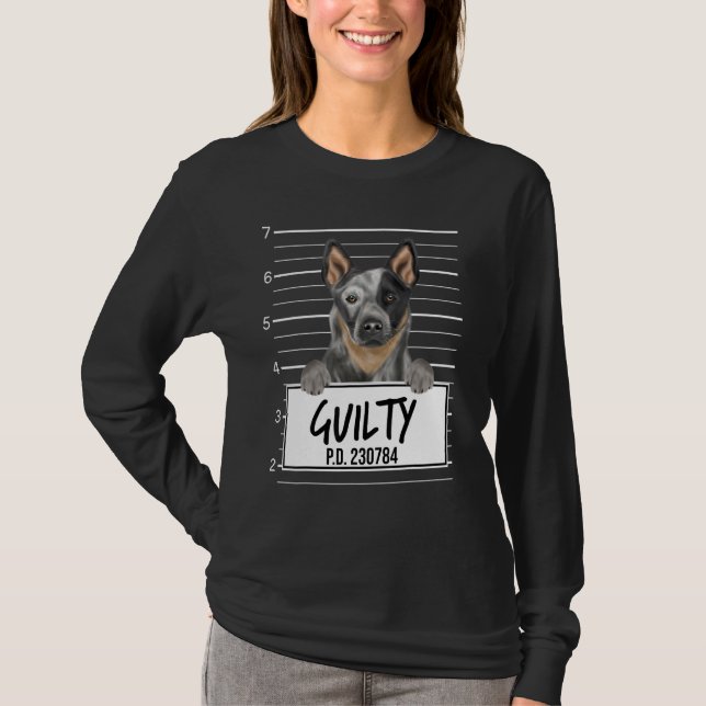 T-shirt Chien de bétail australien Mushot Guilty Dog (Devant)
