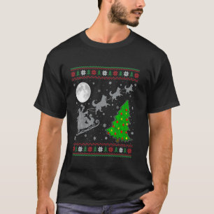 T-shirt Chien de bétail laid Arbre d'éclairage de Noël San