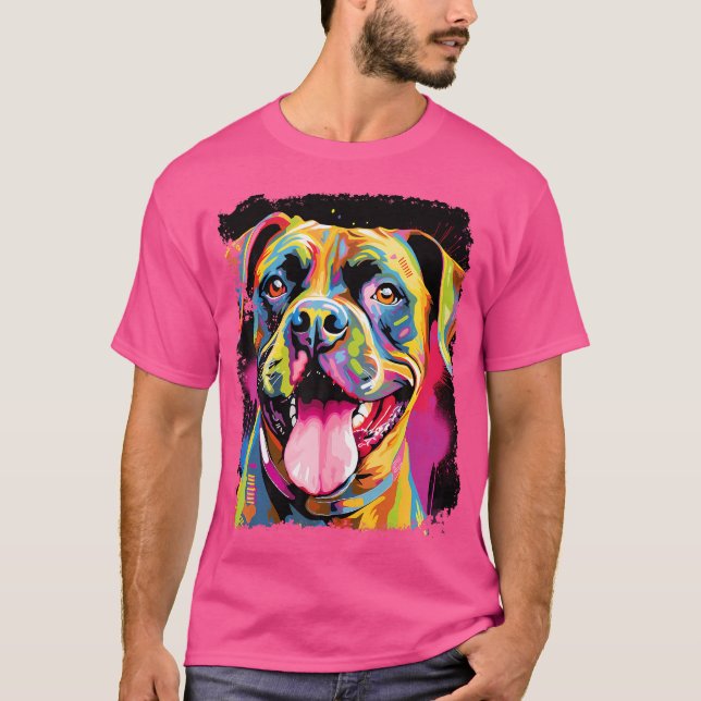 T-shirt Chien de boîte coloré (Devant)