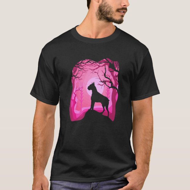 T-shirt Chien de boîte rose rétro (Devant)