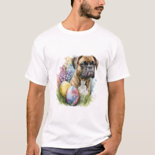 T-shirt Chien de boxe joyeux Oeuf de Pâques, Bonne Boxe de