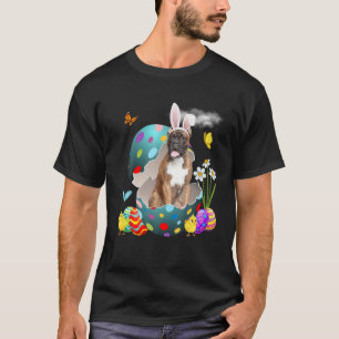 T-shirt Chien de boxe lapin Joyeux oeufs de Pâques