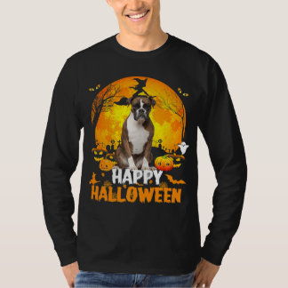 T-shirt Chien De Boxer Joyeux Jour D'Halloween Avec Citrou