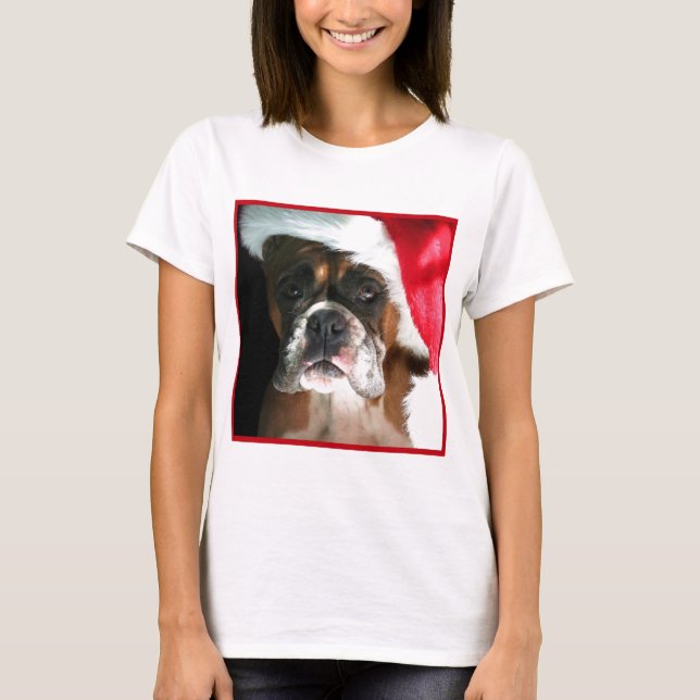 T-shirt Chien de boxeur de Noël (Devant)