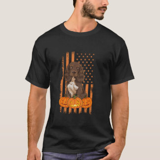 T-shirt Chien de campagne drapeau américain Chien espagnol