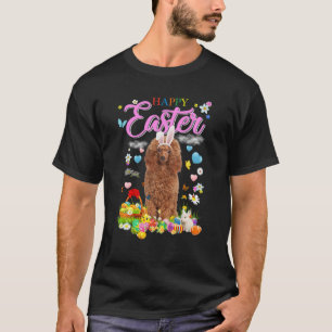 T-shirt Chien de caniche lapin Joyeux oeufs de Pâques