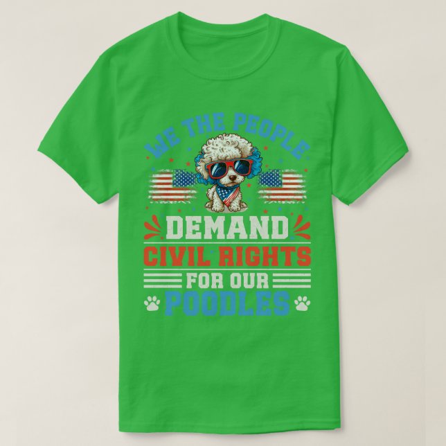 T-shirt Chien de caniche patriotique (Design devant)