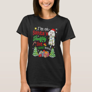 T-shirt Chien de caniche sur Père Noël Liste de vilains No