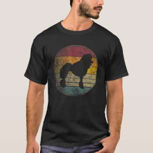 T-shirt Chien de caniche Vintage dénudé style rétro Silhou