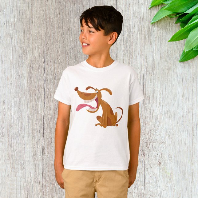 T-shirt Chien de caricature avec grand sourire et langue d (Créateur téléchargé)