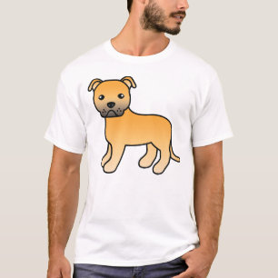 T-shirt Chien de caricature de Terrier Bull Staffordshire