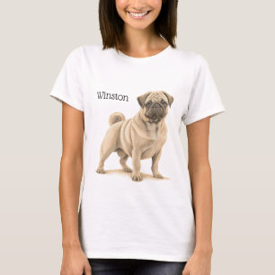 T-SHIRT CHIEN DE CARLIN NOIR ET BRUN ADORABLE
