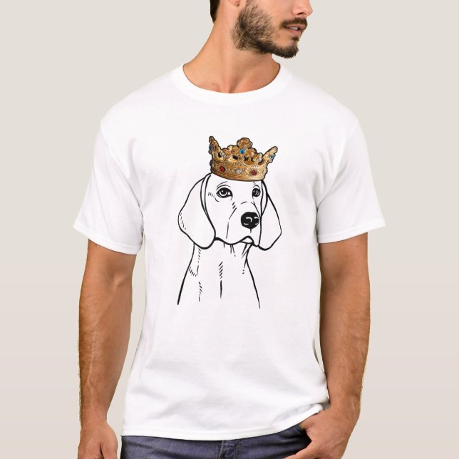 T-shirt Chien de chasse américain portant la couronne (Devant)