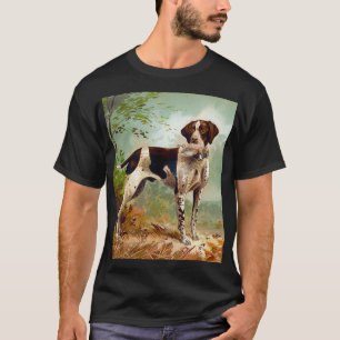 T-shirt Chien de chasse avec oiseau dans la bouche