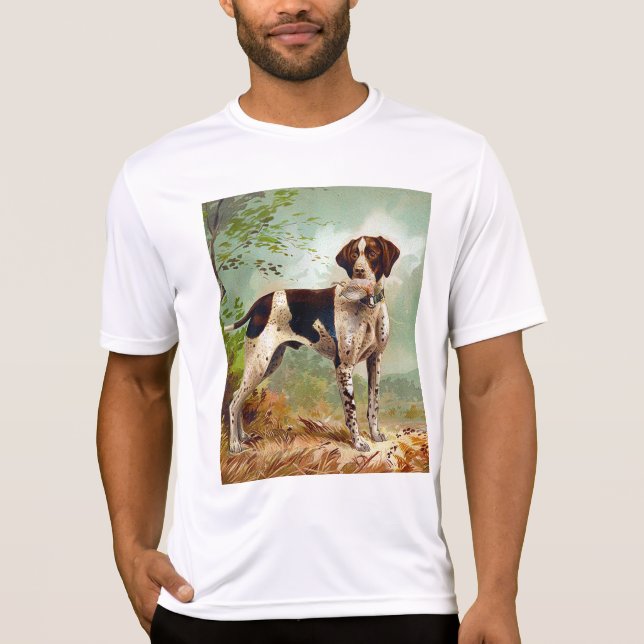 T-shirt Chien de chasse avec oiseau dans la bouche (Devant)